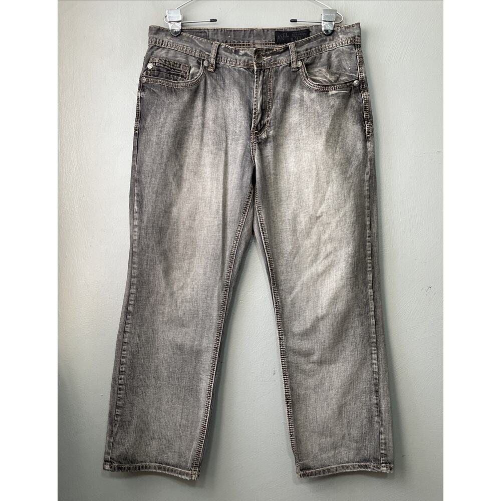 TK Axel Relaxed Straight Baggy Jeans Men Size 36X30 Gray Denim Streetwear Skater